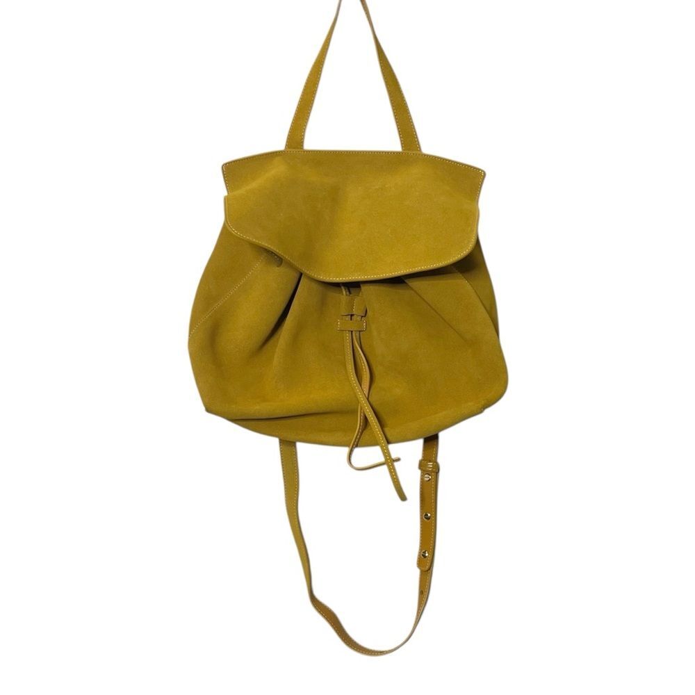 Mansur Gavriel Lady Bag Suede Mustard Yellow‎ Convertible Top Handle Shoulder - Picture 2 of 15